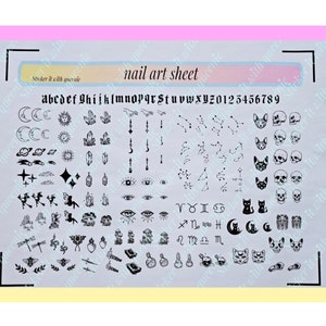 DIGITAL DOWNLOAD - Celestial - witchy - Nail Art Sheet.