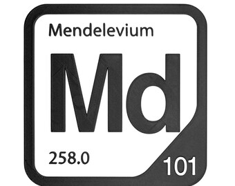 Mendelevium Element Tile, Md Periodic Table Wall Decor, Actinide Chemistry Gift, Science Teacher Classroom Decor