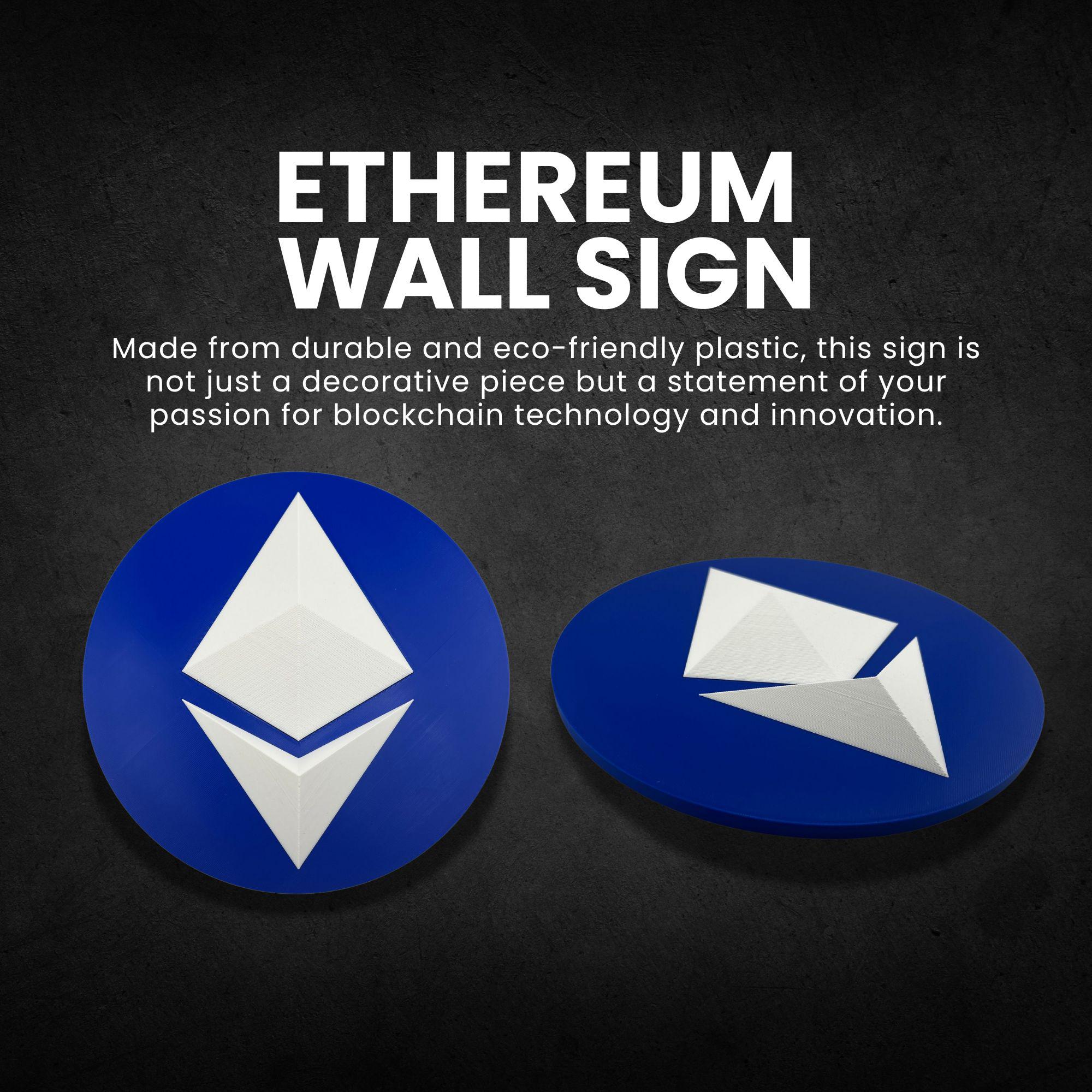 Ethereum Wall Sign: Modern Crypto Art Decor, 8.66
