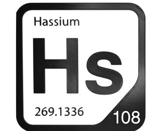 Hassium Element Tile, Hs Periodic Table Wall Decor, Transition Metal Chemistry Gift, Science Teacher Classroom Decor