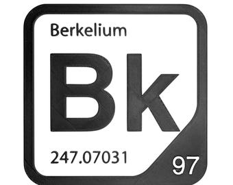 Berkelium Element Tile, Bk Periodic Table Wall Decor, Actinide Chemistry Gift, Science Teacher Classroom Decor