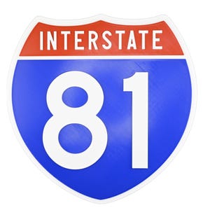 Interstate 81 - Replika av vägskylt