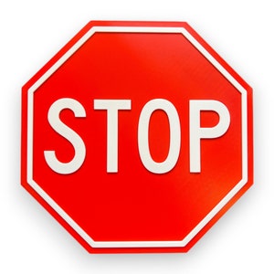 Segnale di stop classico e audace - Segnale di stop rosso sorprendente, decorazione accattivante per la stanza, arte murale moderna per gli appassionati di auto