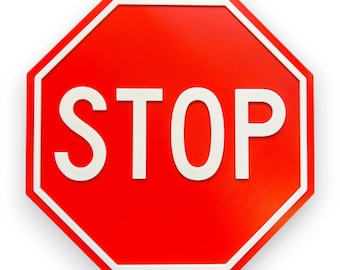 Red Stop Sign: Modern Wall Art for Car Enthusiasts