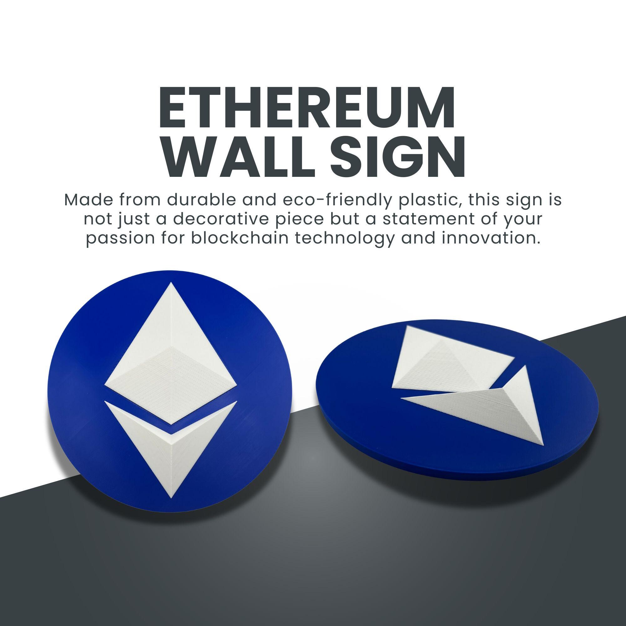 Ethereum Wall Sign: Modern Crypto Art Decor, 8.66