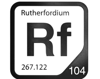 Rutherfordium Element Tile, Rf Periodic Table Wall Decor, Transition Metal Chemistry Gift, Science Teacher Classroom Decor