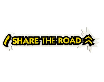 I Share the Road Emblem Sign, Multifunctional Awareness Emblem, Road Safety Sign for Motorists Cyclists, Runners, Ideal for Safety Advocates