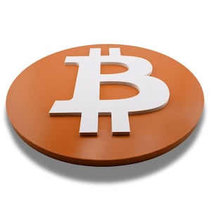 Modern BTC Bitcoin Wall Sign - Cryptocurrency Decor, Bitcoin Logo, Perfect Gift for Crypto Enthusiasts, Digital Currency Wall Art