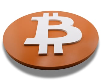 Modern Bitcoin BTC Wall Sign: Crypto Enthusiast Decor