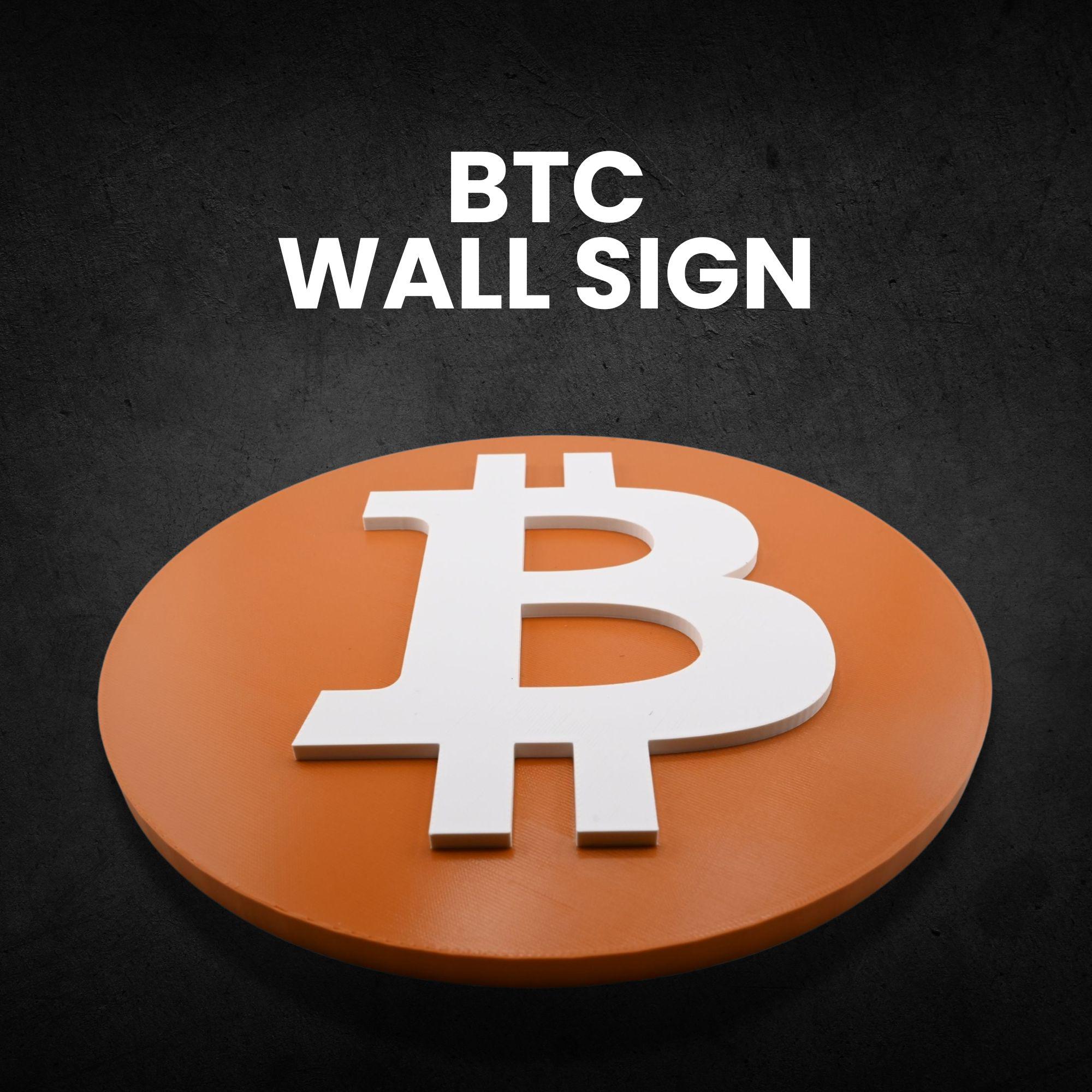 Modern Bitcoin BTC Wall Sign: Crypto Enthusiast Decor - Etsy