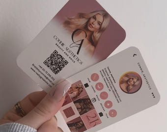 Instagram QR Code Visitenkarte Template, Salon & Influencer Design (Canva)