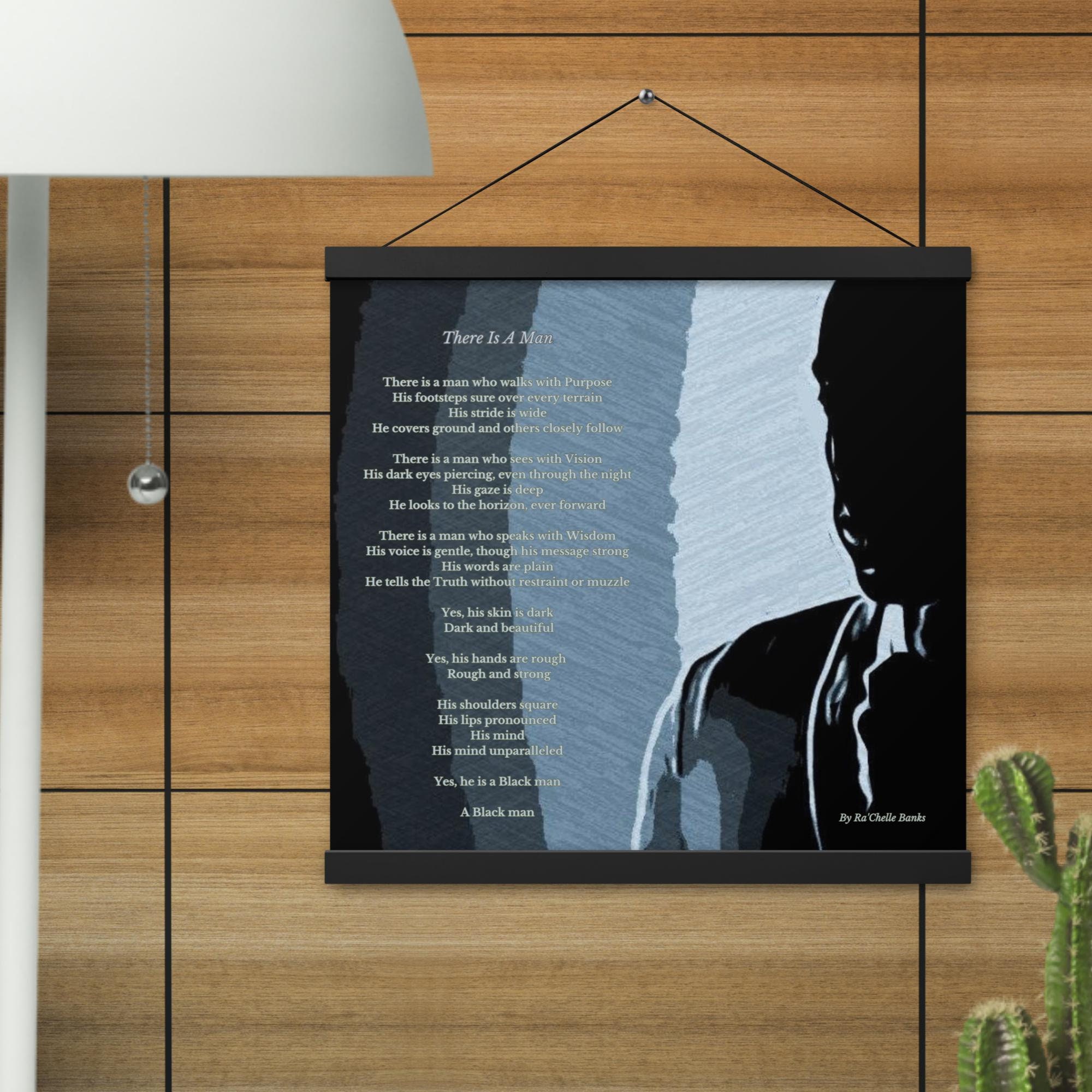 Black African American Poem Framed Wall Art Blue There is A - Etsy