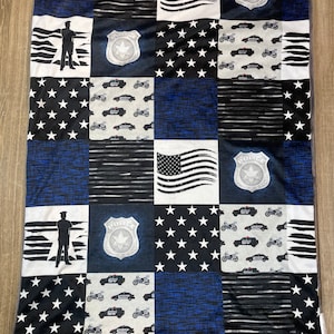 Thin blue line baby blanket hotsell