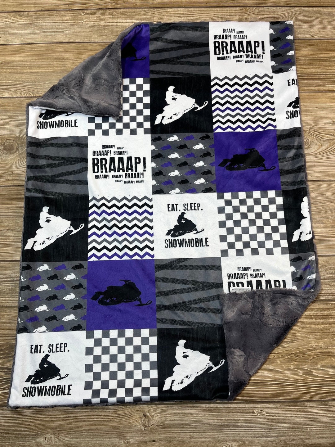 CM Snowmobile Minky Blanket Etsy