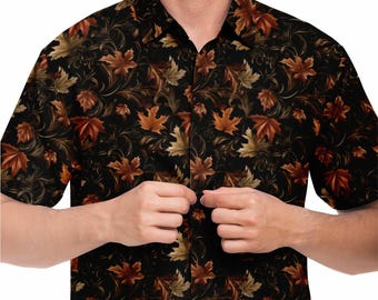 Autumn Leaves Hawaiian Shirt: Edgy Gothic Fall Style