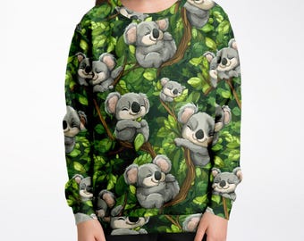 Trendy Boys and Girls Cartoon Colorful Comfortable Koala Sweatshirt for Winter Fall Autumn Season