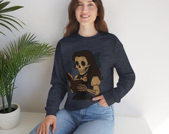 Gothic Skeleton Belle Sweatshirt, Punk Halloween Crewneck