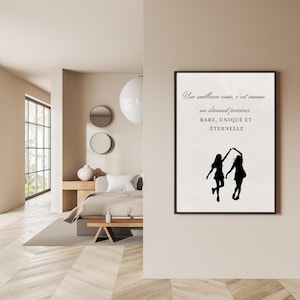 Best friends digital wall poster - friendship gift