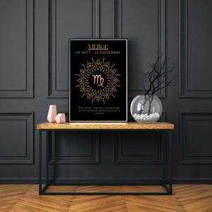 Digital poster of the astrological sign "Virgo"