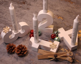 Advent wreath numbers set | Candle holder Advent numbers 1-4 | Advent numbers | Christmas decoration | Candle holder 1234 | Modern Advent wreath