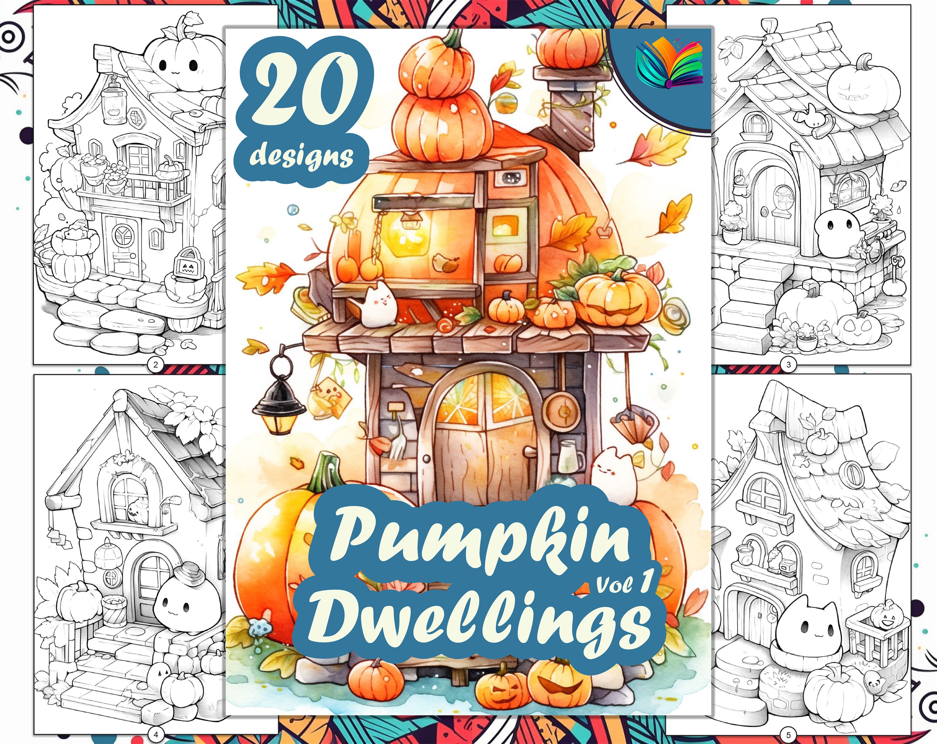 Kawaii Coloring Book Japanese Style Drawing Halloween Digital