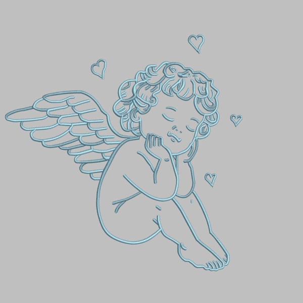 Angel Baby Sleeping Embroidery Design Embroidery File Pattern in PES | Trendy Embroidery Designs | Instant Download| Angels Heaven