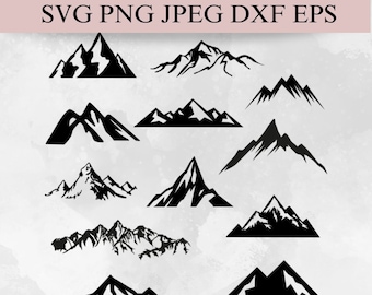 Mountains svg bundle | Mountain range Svg | Mountain clipart | Mountain range Clipart | mountain png | natural landscapes | commercial use