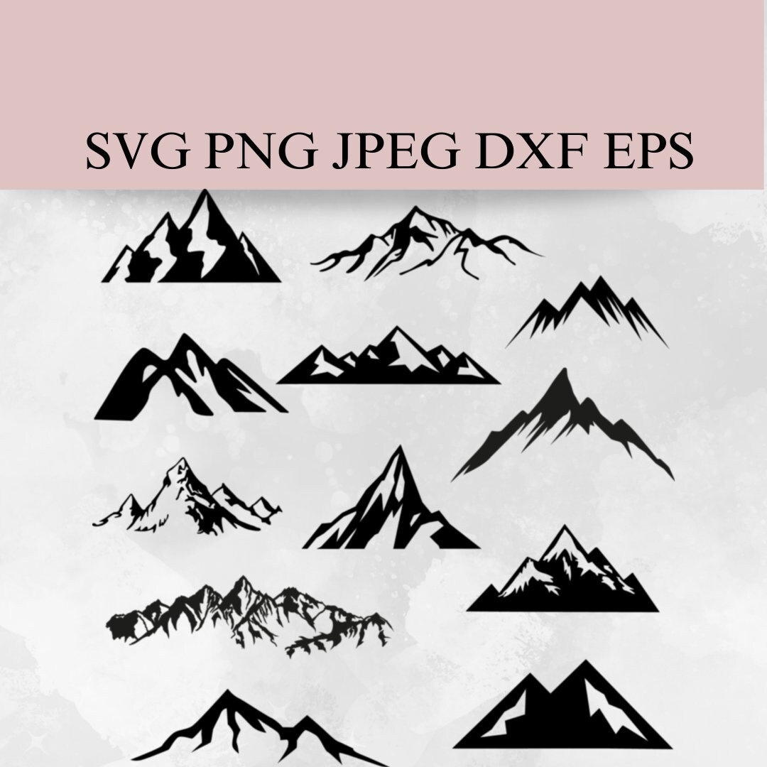 Mountains Svg Bundle Mountain Range Svg Mountain Clipart Mountain Range ...