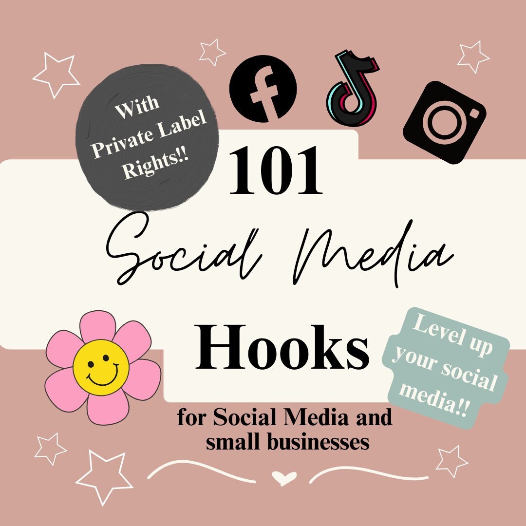 101 Social Media Hooks With Master Resale Rights MRR and Private Label