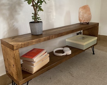 Handmade Reclaimed Wood TV Stand: Rustic Industrial Hifi Stand