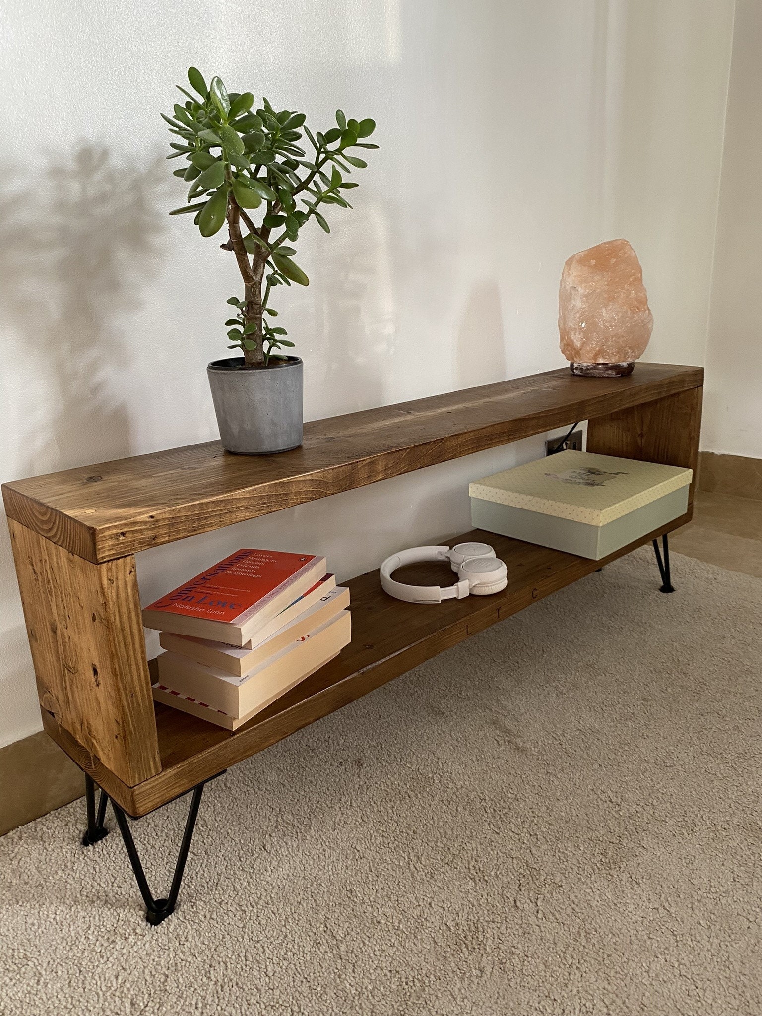LIFE FURNITURE IRON WOODEN TV BOARD