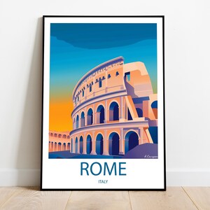 Cartaz feito à mão de ROMA ITÁLIA - arte de parede moderna pôster de viagem emoldurado aniversário decoração caseira presente ilustração vetorial pintura impressa personalizada
