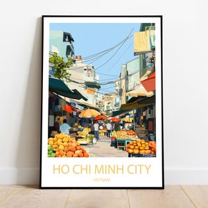 HO CHI MINH Vietnam city handmade poster -  wall art modern travel poster framed birthday home made decor gift print personalized gift