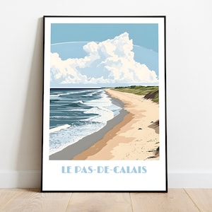 Handmade PAS-de-CALAIS poster -  wall art modern travel poster framed birthday home made decor gift vector illustration print  custom text
