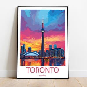 Handmade TORONTO CANADA poster -  wall art modern travel poster framed birthday home made decor gift vector illustration print painting