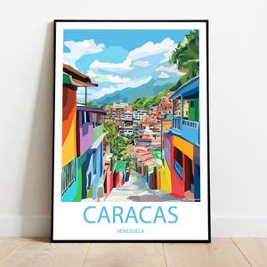 CARACAS VENEZUELA handmade poster -  wall art modern travel poster framed birthday home made decor gift vector illustration print custom