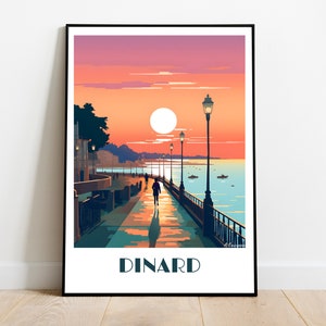 Handmade DINARD Travel Poster for Vintage Art Lovers (Brittany Gift Wall Decor Travel Print Art Lovers Artwork  personalized gift custom