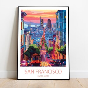 SAN FRANCISCO UNITED states handmade poster -  wall art modern travel poster framed birthday home made decor gift vector illustration custom