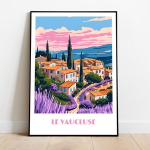 Handmade VAUCLUSE poster -  wall art modern travel poster framed birthday home made decor gift vector illustration print painting  custom