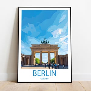 Handmade BERLIN GERMANY poster -  wall art modern travel poster framed birthday home made decor gift vector illustration print painting