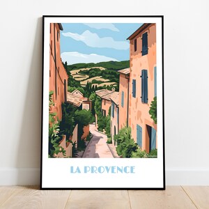 Handmade PROVENCE poster -  wall art modern travel poster framed birthday home made decor gift vector illustration print painting  custom