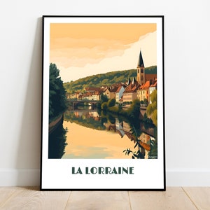 Handmade LORRAINE poster -  wall art modern travel poster framed birthday home made decor gift vector illustration print painting  custom