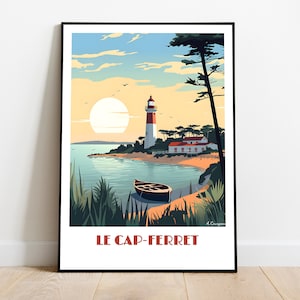 Handmade CAP FERRET poster -  wall art retro travel poster framed birthday home made decor gift vector illustration print painting  custom