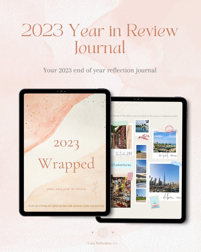 2023 end of year reflection journal, year in review, end of year