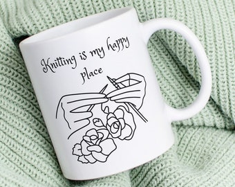 Knitting is my happy place - Knitting gift mug