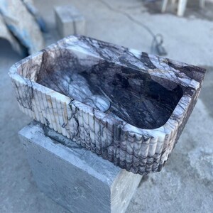 Elegant Bathroom Sink Wall Mount Marble Sink Marble Bathroom Sink Powder Room Sink Top Natural Stone Carrara Marble Sink Custom Vanity