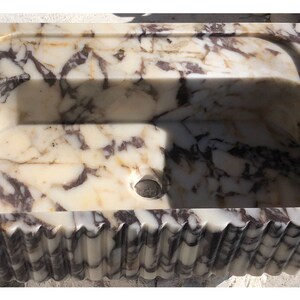 Calacatta Viola Marble Sink, Stone Sink, Hand Carved Sink, Marble Sink, Round Corner, Wall Sink, Special Order Sink, Sink Vanity