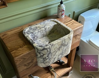 Handcrafted Calacatta Viola Marble Vessel Sink: Modern Bathroom Washbasin Bathroom Vanity by MarbleSinkCo