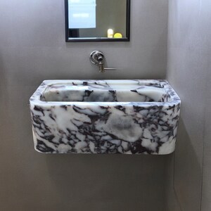 Calacatta Viola Marble Sink, Special Order Sink, Marble Sink Countertop, Marble Large Sink, Wall Sink, Powderroom Sink, Bathroom Sink
