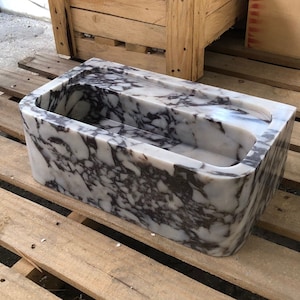 Calacatta Viola Marble Vessel Sink: Custom Bathroom Vanity by MarbleSinkCo